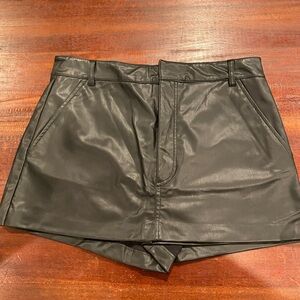 Faux Leather Skort